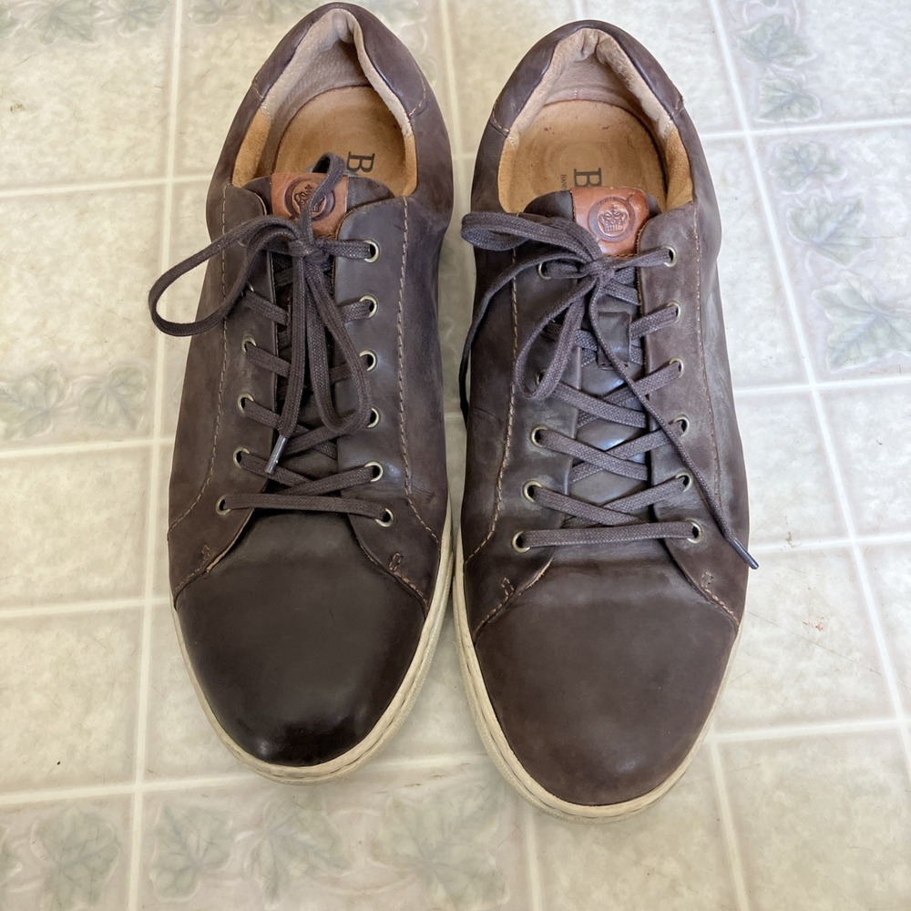 Born Brown Leather Lace-Up Men's Casual Comfort Sneakers Size 14 Rubber Outsole